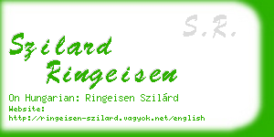 szilard ringeisen business card